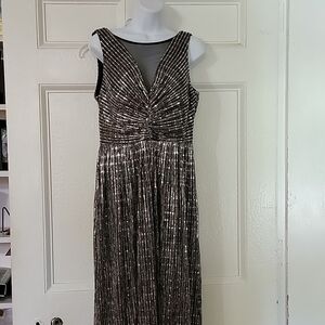 Night Way Collections Black and Silver Maxi Dress